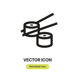 Fototapete - Sushi icon vector. Linear-style sign for mobile concept and web design. Sushi symbol illustration. Pixel vector graphics - Vector.	