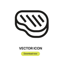 Aufkleber - Steak icon vector. Linear-style sign for mobile concept and web design. Steak symbol illustration. Pixel vector graphics - Vector.	