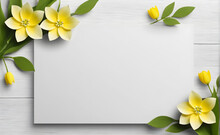 Empty Template, Simple Background, Spring Flower, Copy Space. Generative AI