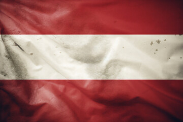 Wall Mural - Flag of Austria background with a distressed vintage weathered effect showing the Austrian red and white triband colours, stock illustration image