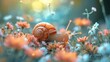 snail on a flower