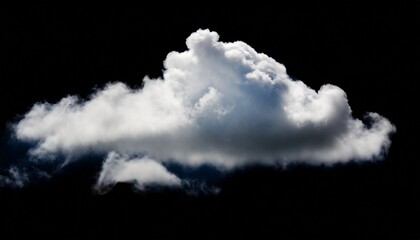 Wall Mural - beautiful single white cloud over black background