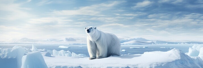 Wall Mural - Polar bear at the North Pole