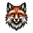 © lartestudio - Wild animal red fox vulpa head face design vector, zoology illustration, foxy flat design template isolated on white background