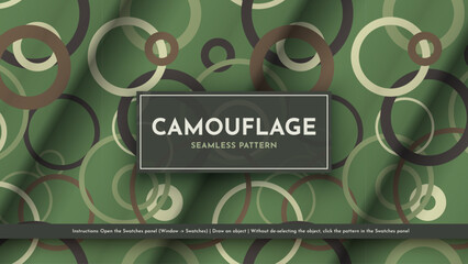 Wall Mural - Set 5 Seamless Camouflage Patterns. War Illustration. Traditional Military Texture. Army Background