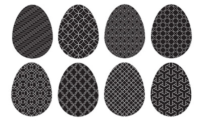 Wall Mural - set of silhouette easter eggs. vector eps 10