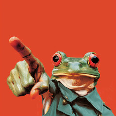 Sticker - The frog extended a finger