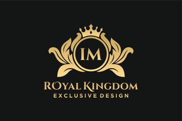 Sticker - Letter IM template logo Luxury. Monogram alphabet . Beautiful royal initials letter.
