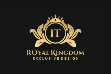 Sticker - Letter IT template logo Luxury. Monogram alphabet . Beautiful royal initials letter.