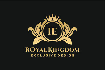 Sticker - Letter IE template logo Luxury. Monogram alphabet . Beautiful royal initials letter.	