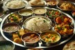 © darshika - Indian food platter   Hindu Veg Thali  selective focus  Indian food  Indian food