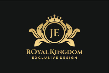 Wall Mural - Letter JE template logo Luxury. Monogram alphabet . Beautiful royal initials letter.