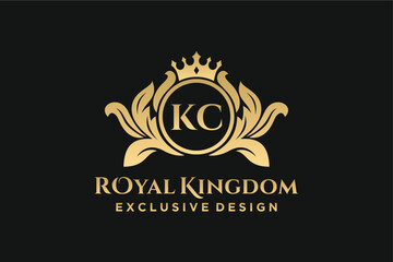Sticker - Letter KC template logo Luxury. Monogram alphabet . Beautiful royal initials letter.
