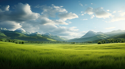 Wall Mural - simple lofi inspired realistic grass field