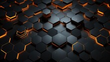 A Photo Of Hexagonal Abstract Metal Background Glowing Generative AI