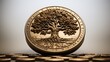 ancient fictional coin with big tree Generative AI