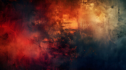 Wall Mural - Abstract Painting of Red, Orange, and Blue