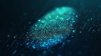 biometric fingerprint on dark background 