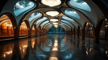 Poster - concept Warsaw Metro Station, Poland Generative AI