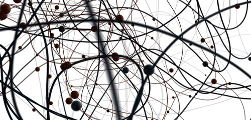 Fototapete - Falling cyber particles. Big data stream. 3d