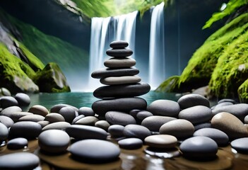 Wall Mural - zen stones in a garden