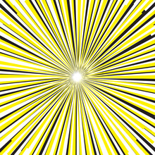 Abstract Yellow Black Sunbrust Monochrome Vector Pattern Art