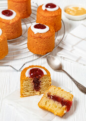 Wall Mural - runebergin torttu, runeberg sweet cake with jam