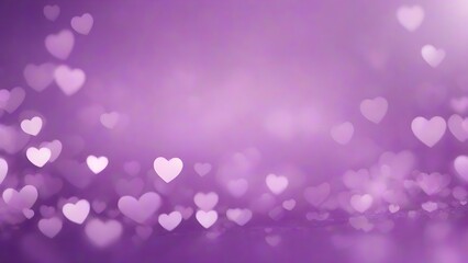 Wall Mural - purple hearts bokeh background, valentines day background