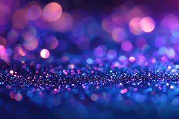 Wall Mural - Holographic iridescent abstract glitter background in blue purple color with fine blurred texture
