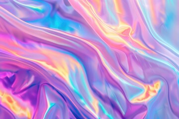 Wall Mural - Iridescent background. Holographic abstract background in soft p