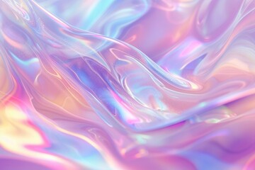 Wall Mural - Iridescent background. Holographic abstract background in soft p