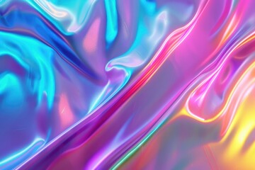 Wall Mural - Iridescent background. Holographic abstract background in soft p