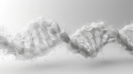 Leinwandbilder - DNA. Abstract 3d polygonal wireframe molecule helix spiral on white background. Medical science, genetic biotechnology, chemistry biology, gene cell concept illustration.