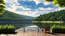 Tranquil Lakeside View In Thailand, Offering A Perfect Blend Of Natures Serenity And Breathtaking Scenery