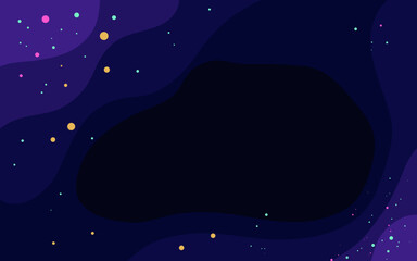 Wall Mural - vector space background . cute flat style template with stars in outer space