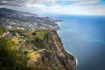 Wall Mural - view from highest cliff of madeira, cabo girao, cliff, skywalk, aerial view, madeira, portugal, europe