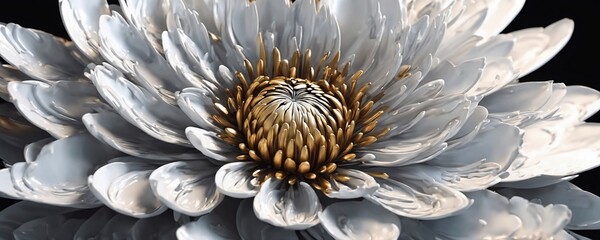 Wall Mural - there is a close up of a flower with a black background