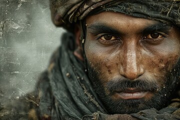 Poster - Soldier of Pakistan close up. Pakistan soldier. realistic detailed photography texture