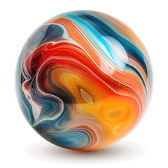 Aufkleber - glass marble ball with spiral pattern inside, shiny crystal 3d sphere 