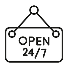 Poster - 24 Hours Open Icon