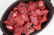 Cutting beef in iron plate