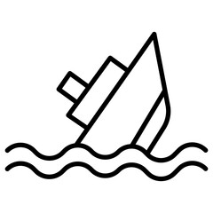 Poster - Boat Sink Icon