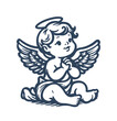 © Almaz - cute baby angel graphic vector illustration