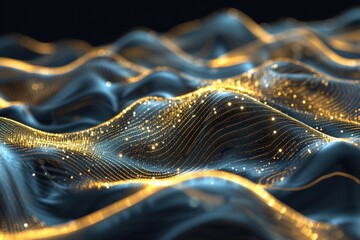 Wall Mural - Abstract gold wave design. Generate AI image