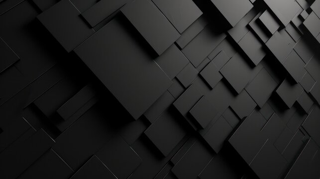 3D black cube shape background with a super black, Futuristic OLED-friendly design, showcasing a high-tech and minimalist modern