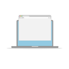 Vector set of flat website wireframes on laptop screen