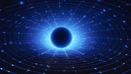 Wall Mural - A black hole in a gravity mesh.