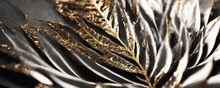 There Is A Close Up Of A Plant With Gold Leaves