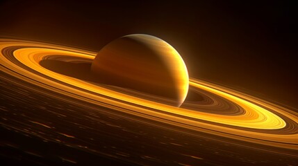 Wall Mural - The rings of Saturn, an iconic feature of our solar system's second-largest planet.