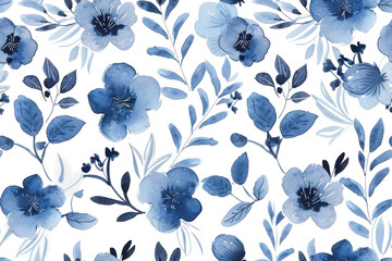 Wall Mural - Seamless Floral Pattern on Transparent Background